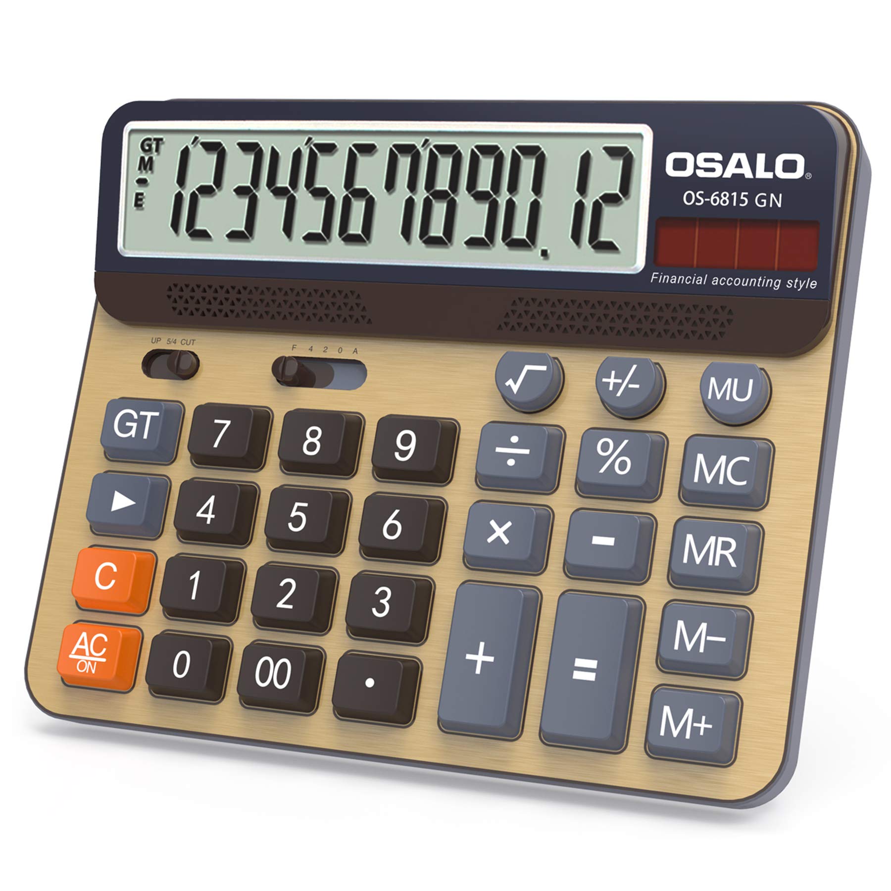 OSALO Desktop Calculator Large Display Big Buttons 12-Digit Calculator (OS-6815GN)