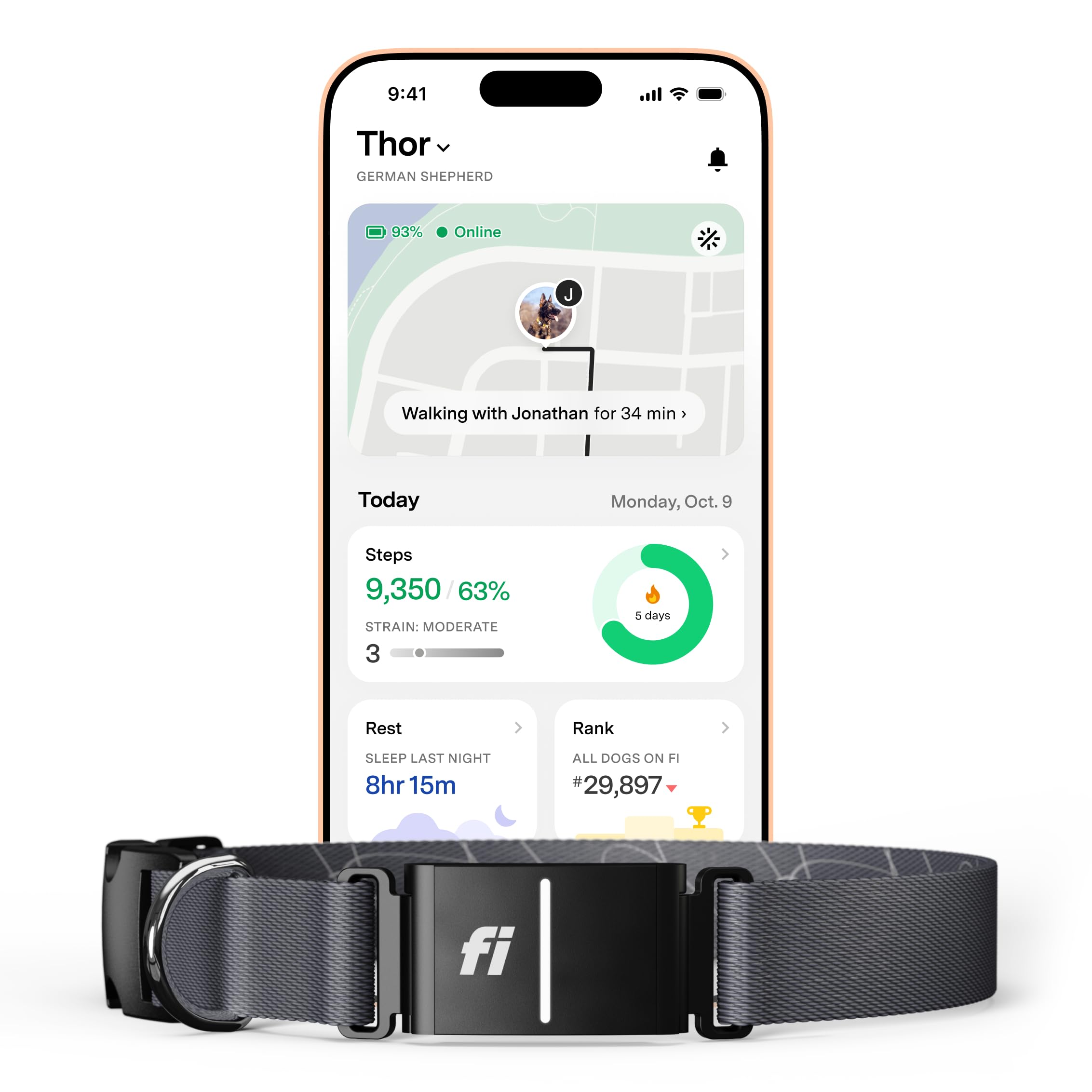 New Fi Series 3+ Smart Dog Tracker Collar – AI