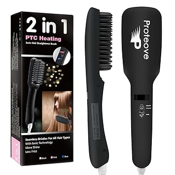 Buy Proteove Hair Straightener Brush 2 0 Anion Instant Magic