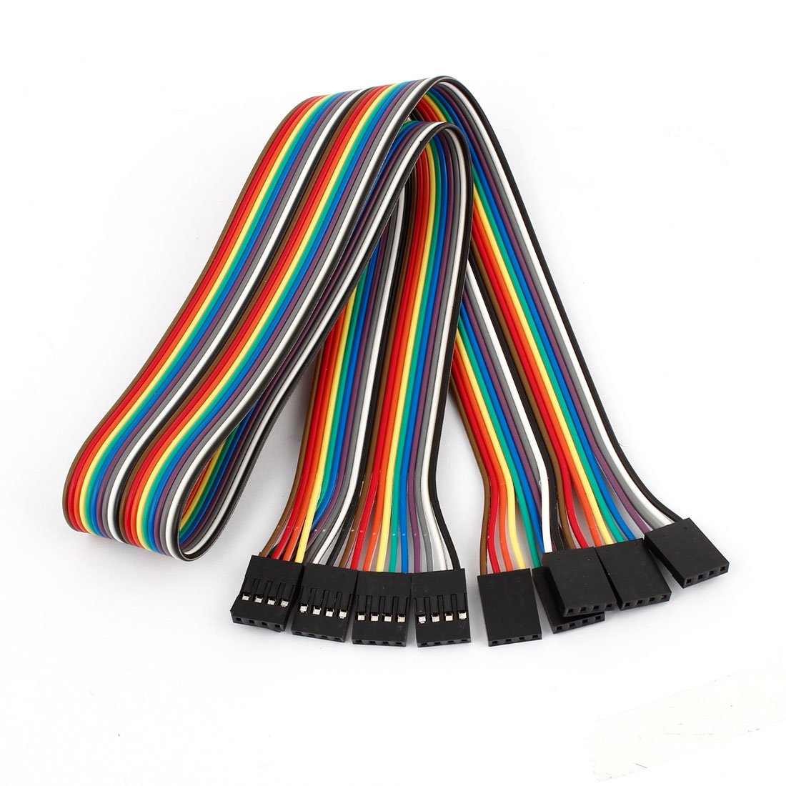 Sourcingmap 5Pcs 50cm 2.54mm 1P-1P 4 Pin Breadboard Testing Jumper Wire Colorful