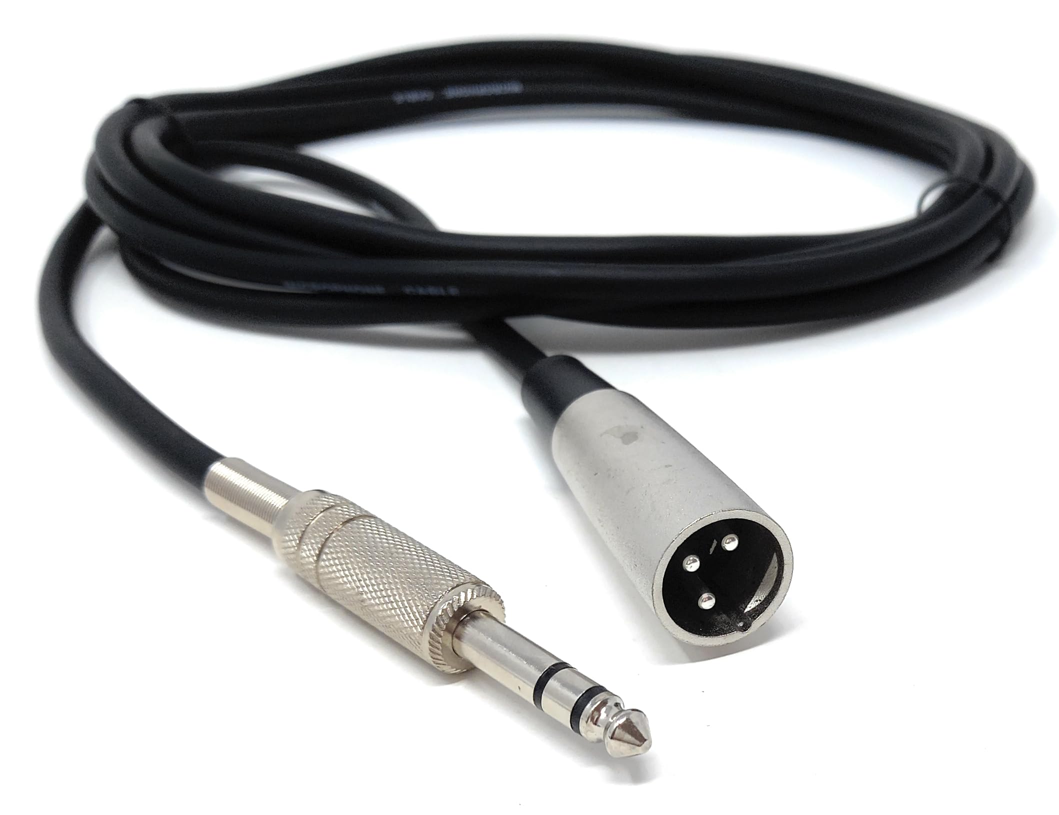 DRUT 3m Stereo 6.35mm Jack to XLR Male 3 Pin Screened, Balanced, Flexible Audio Cable XLR Male to 1/4 TRS Stereo Cord for Pro HiFi, Guitar, Music Instrument, Microphone Lead 10ft