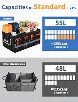 Oasser Car Boot Organiser Storage 55L Collapsible Waterproof Multi Compartments view 2