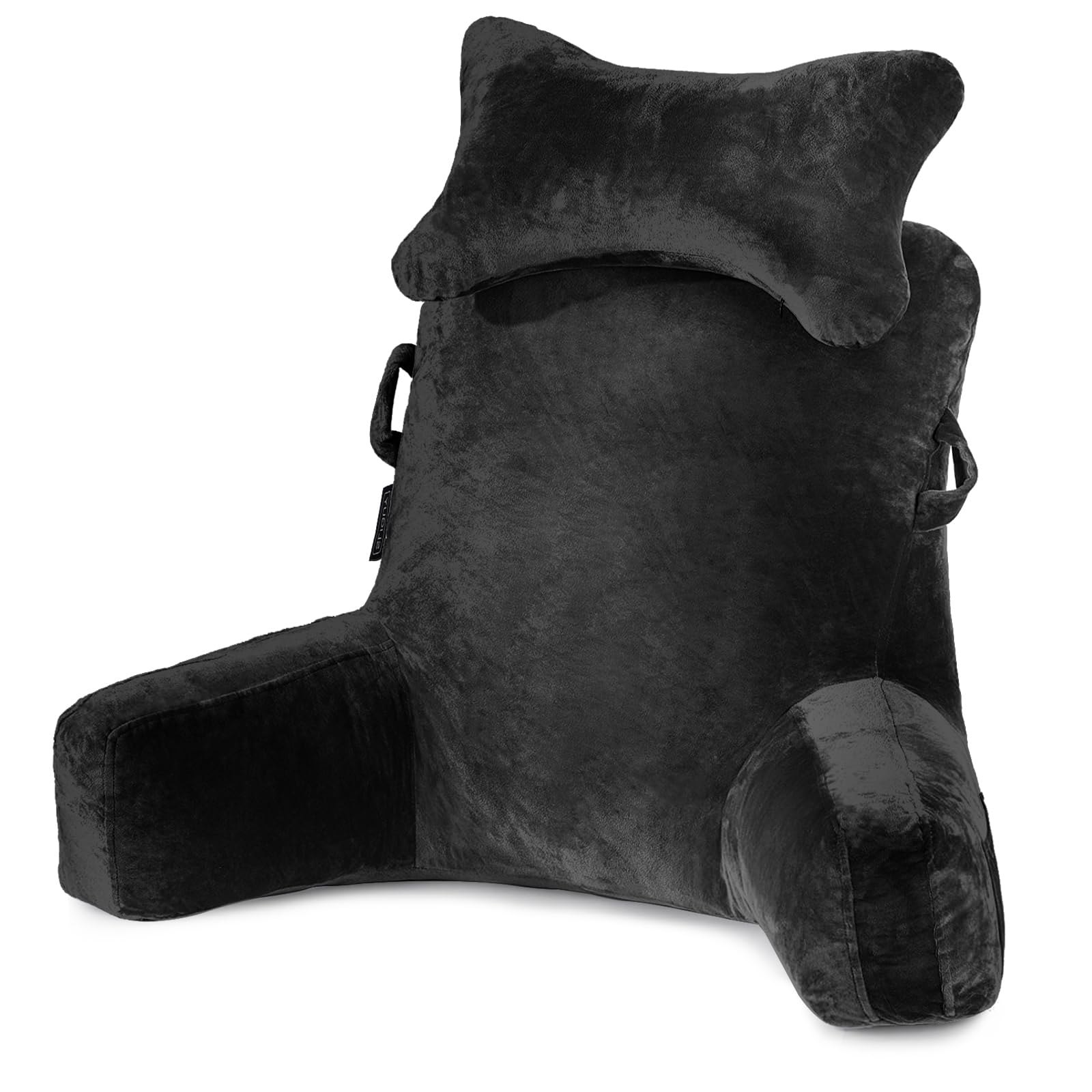 Photo 1 of SLIGUY Reading Pillow-Bed Rest Pillow with Detachable Neck Roll & Higher Support Arm for Sitting in Bed Couch or Floor-Backrest Reading Pillow Adult Back Pillow for Reading/Watching TV/Gaming,Black