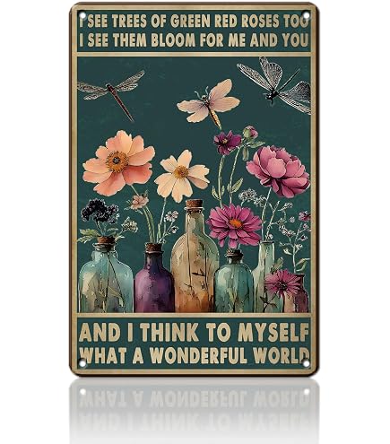 PEACHGARDEN Dragonfly Whisper Wisdom Vintage Tin Sign – 8x12 Inch Rust-Resistant Metal Wall Art For Yard, Garden, Bar