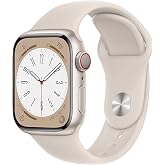 Apple Watch Series 8 [GPS + Cellular, 41mm] - Starlight Aluminum Case with Starlight Sport Band, S/M (Renewed) | Aluminum cas