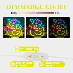 JanHune Duck Neon Sign Cowboy Hat Duck Neon Lights