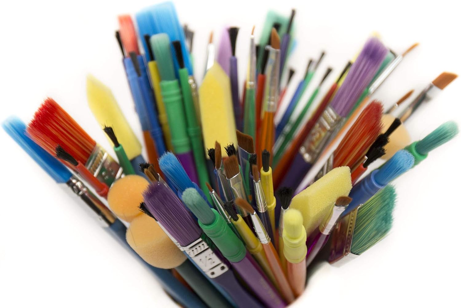 Horizon Group USA Paint Brushes -35 All Purpose Paint Brushes Value Pack – Includes 8 Different Types of Brushes, Great with Watercolors, Acrylic & Washable Paints. Multicolored: Toys & Games