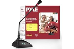 Pyle Home Desktop Gooseneck Wired Microphone System-Table Mounted Corded Voice Condenser Mic with Pop Filter - XLR to 1/4'' S