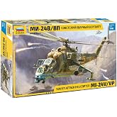 Zvezda 530004823 1:48 MIL Mi-24V/VP (HIND) Combat Helicopter, Model, Plastic, Assembly Kit, Detailed Replica, Multicoloured