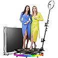 360 Photo Booth Machine with Flight Case for Parties,Light Box RGB,PhotoBooth Chacktok VIP,Software APP Remote Automatic Slow Motion Rotating 360 Video Camera Booth for 2-3 People