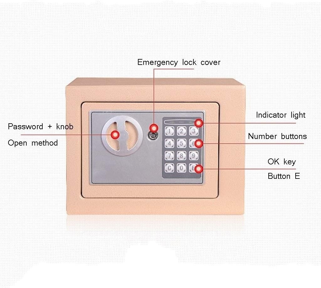Security Safes Safebox, High Security Steel Mini Digital Electronic Safe Box with Digital Keypad for Extra Security for Home, office, Hotel (Color : Style4) - - 