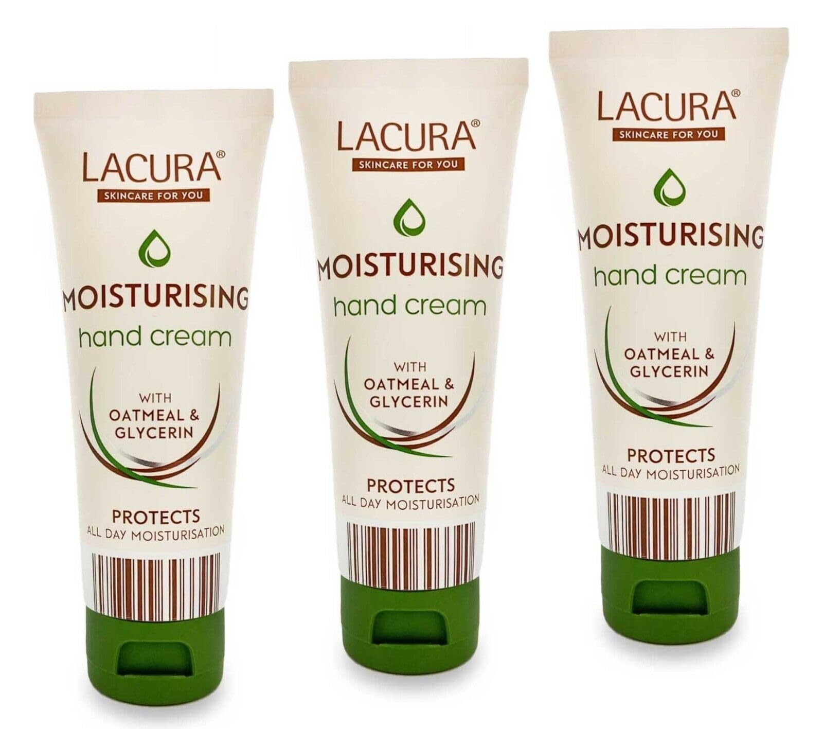 Aldi Lacura - Moisturising Hand Cream | With Oatmeal + Glycerin | All Day Moisturising | 75mL [x3]