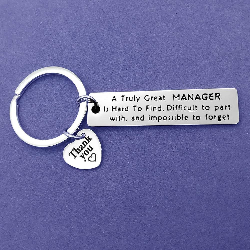 Huwujiu Manager Keyring Manager Gifts A Truly Great Manager is Hard to Find Keyring Leaving Farewell Christmas Retirement Gifts Thank You Gifts for Manager Boss Leader - Image 3