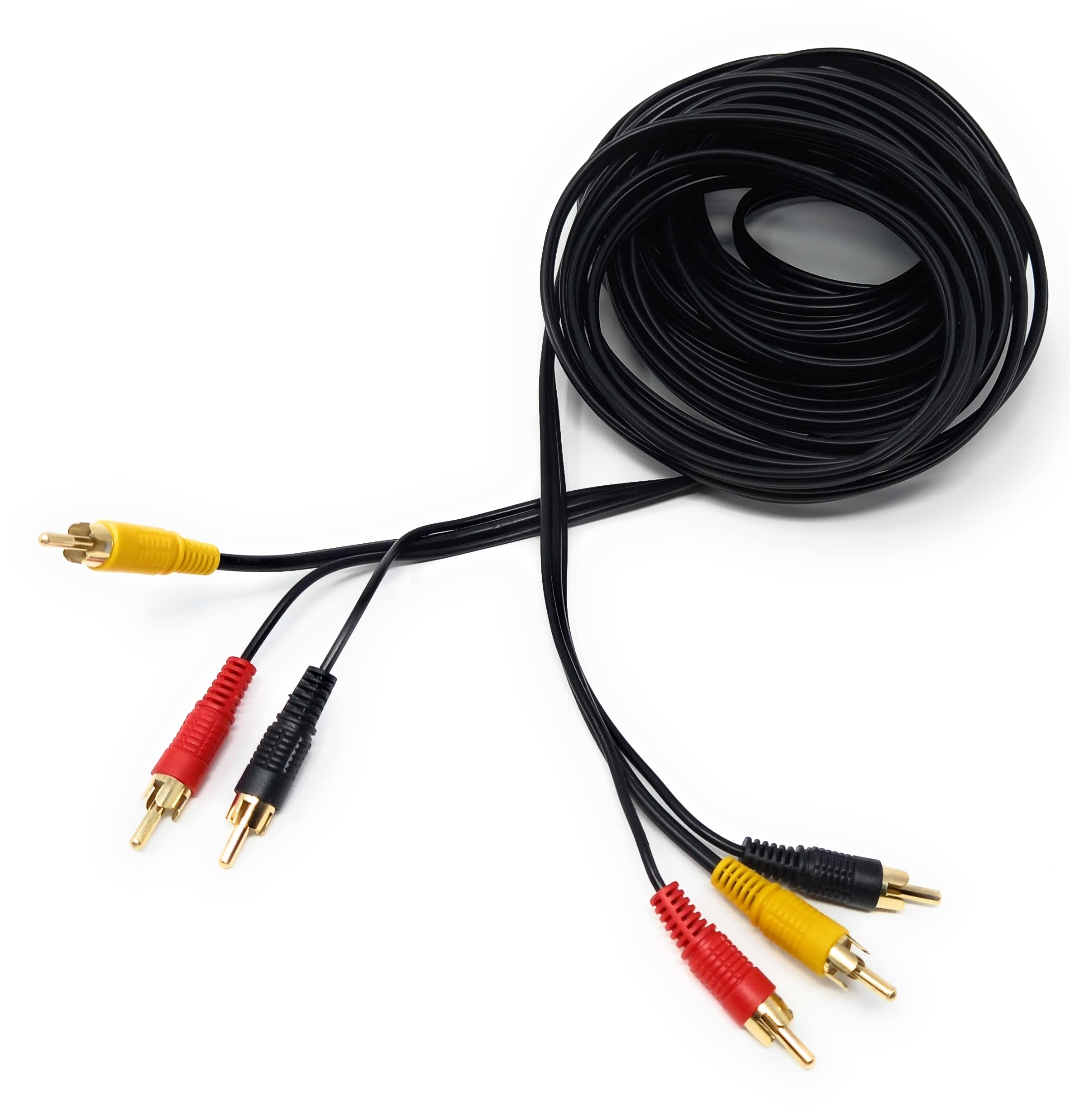 DRUT 10m 3 RCA to 3 RCA Phono Male Plug Triple Jack Cable AV Audio Video Composite Lead 33ft