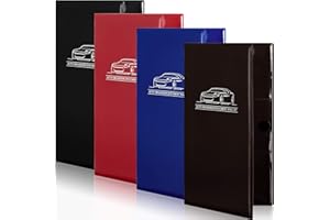 BBTO 4 Pcs Car Registration and Insurance Card Holder, Automobile Essential Documents Wallet, Glove Box Oganizer for Car, Auto, Trailer, Truck (Brown, Red, Black, Blue)