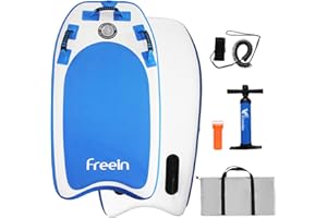 Freein Bodyboard Inflatable Kids Surfboard 40" Lightweight Surfboard PVC CoreEVA Deck Wrist LeashInflatable Pump Storage Bag 