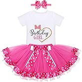 IBTOM CASTLE Toddler Birthday Girls Princess Party Outfit Polka Dots Top Shirts Tutu Skirt Set Ears Cake Smash Costume