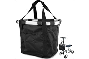 Mkuero Knee Scooter Basket Accessory with Handle, Quick Release Removable Cloth Basket - Fits Most Knee Scooter Walker Models