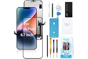 DIYREPAIR for iPhone 14 Plus Screen Replacement 6.7' 3D Touch Screen Complete Repair kit Digitizer Display Assembly with Waterproof Adhesive, 10D Tempered Glass, Tools, Instruction