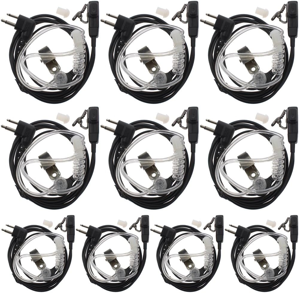 AOERCovert Acoustic Tube Earpiece 2 PIN for Motorola Radio(Pack of 10)