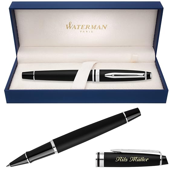 WATERMAN Tintenroller EXPERT Schwarz matt C.C. S0951880 mit persönlicher Laser-Gravur