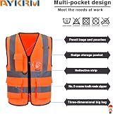AYKRM Personalised Hi Vis Safety Vest 21 Colors Zipper Pockets EN20471 view 7