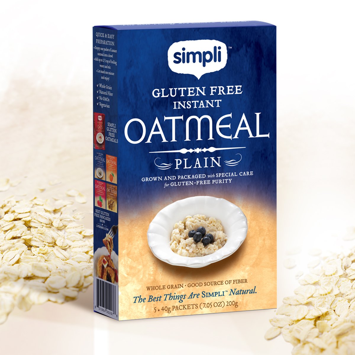 Simpli Gluten Free Instant Oatmeal Plain 7.05 oz Grains
