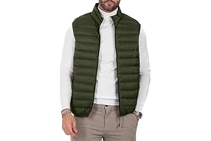 Polu Men's Puffer Vest Lightweight Sleeveless Jacket Full Zipper Outerwear Vest Outdoor Puffer Vest with Pockets
