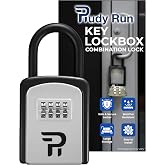 Rudy Run Key Lock Box for Outside &ndash; Small Outdoor Lockbox for Keys with Code, 4-Digit Combination Hidden Safe to Hide a Key Outside, Portable Safe Key Storage, 5.78 in, 1 Pack