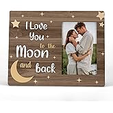 FONDCANYON I Love You To The Moon And Back Picture Photo Frame,Couples Love Picture Frames,Valentine Wedding Gifts For Girlfriend Boyfriend Husband Wife Him Her (4x6 Inch Photo)