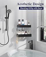 Kitsure 2 Pack Rustproof Shower Caddy Large Shelves Drill-Free 4 Hooks Black view 2