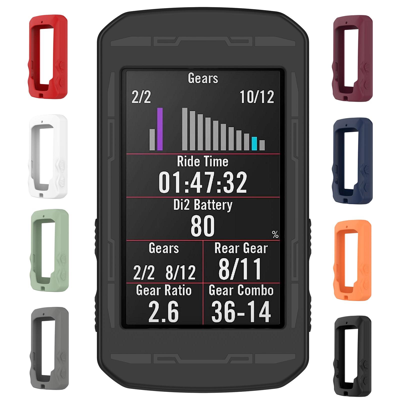 Compatiblw with Bryton Rider 750 Protective Case Cover, LOKEKE Silicone Protective Case Cover Shell Skin Compatiblw with Bryton Rider 750(Silicone Black)