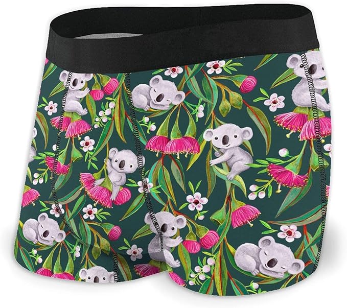 Grey Koalas Men Breathable Boxer Brief Stretchy Underwear with Flex