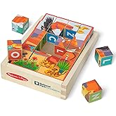 Melissa &amp; Doug National Parks Alphabet &amp; Animals 24-Piece Cube Puzzle (Everglades, Arches, Yellowstone) - FSC Certified