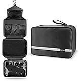 Toiletry Bag for Men & Women | Large Toiletry Bags for Traveling | Hanging Compact Hygiene Bag with 4 Compartments | Waterpro
