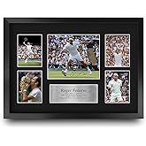 HWC Trading Roger Federer Tennis 16 x 12 inch (A3) Printed Gifts Signed Autograph Picture for Memorabilia Fans - 16" x 12" Framed