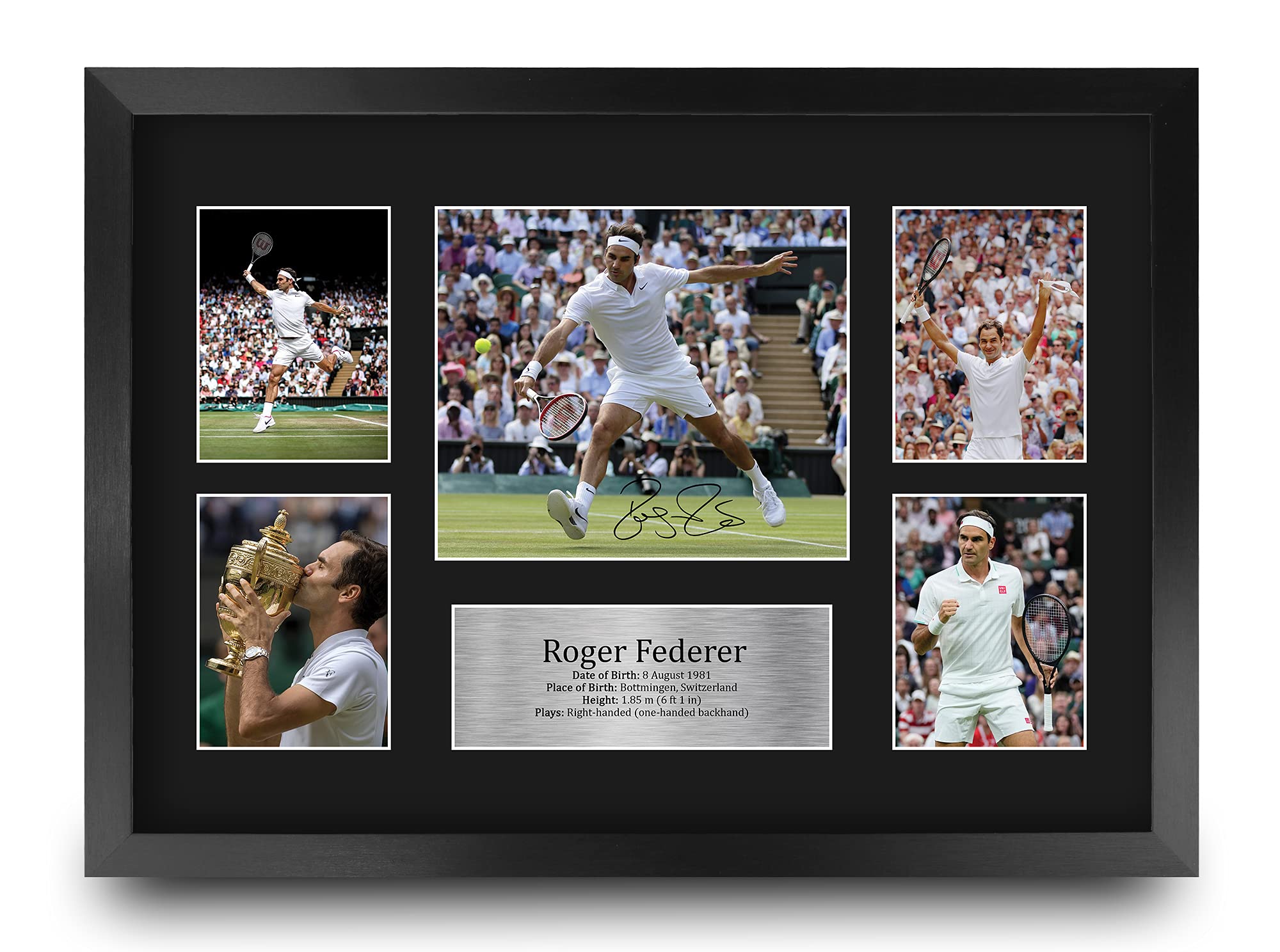HWC Trading FR A3 Roger Federer Tennis Gifts Printed Signed Autograph Picture for Memorabilia Fans - A3 Framed