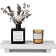 Small Wood Tray Pedestal Stand Farmhouse Bathroom Decor Decorative Wooden Riser Kitchen Soap Dish Holder for Vanity, Counter, Sink, 10" x 4.5" - White
