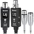 Wireless XLR Transmitter and Receiver, UHF XLR Adapter System for Dynamic Microphone Guitar, 48k Sampling Frequency, 100 Feet Range