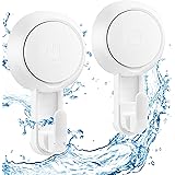 LUXEAR Suction Hooks Powerful Vacuum Suction Cup Hooks- Heavy Duty Shower Hooks Waterproof Suction Hanger for Bathroom Kitche