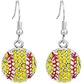 Winssigma Football Earrings, Basketball Soccer Volleyball Baseball Sports Jewelry for Women