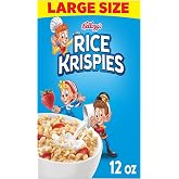 Kellogg's Rice Krispies Cold Breakfast Cereal, 8 Vitamins and Minerals, Rice Krispies Treats, Large Size, Original, 12Oz Box 