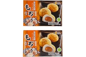 YCNO KOMBOFAN Japanese Daifuku Peanut Mochi - 7.4 Ounce / 210 Grams (Pack of 2)