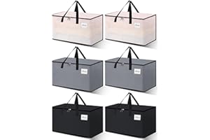 NATURELUX Heavy Duty Moving Bags - Extra Large Packing Bags and Storage Totes, Collapsible and Foldable Option for Moving and Storage, Multicolored, 93 L - 6 Pack