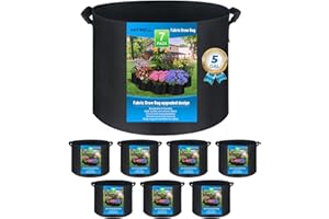 ANYWELL Grow Bags 5 Gallon, 7-Pack 3-30 Gallon Heavy Duty Thickened Fabric Planters Pots, Fabric Pots with Handles, Nonwoven 