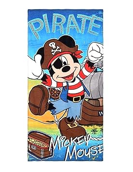 Mickey Serviette De Plage Coton Enfant Garçon Pirate Bleu Foncé 70x140cm Bleu Foncé Taille Unique