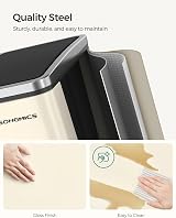 SONGMICS Dual Rubbish Bin Two Compartment 15 L Pedal Lids Soft Close view 3