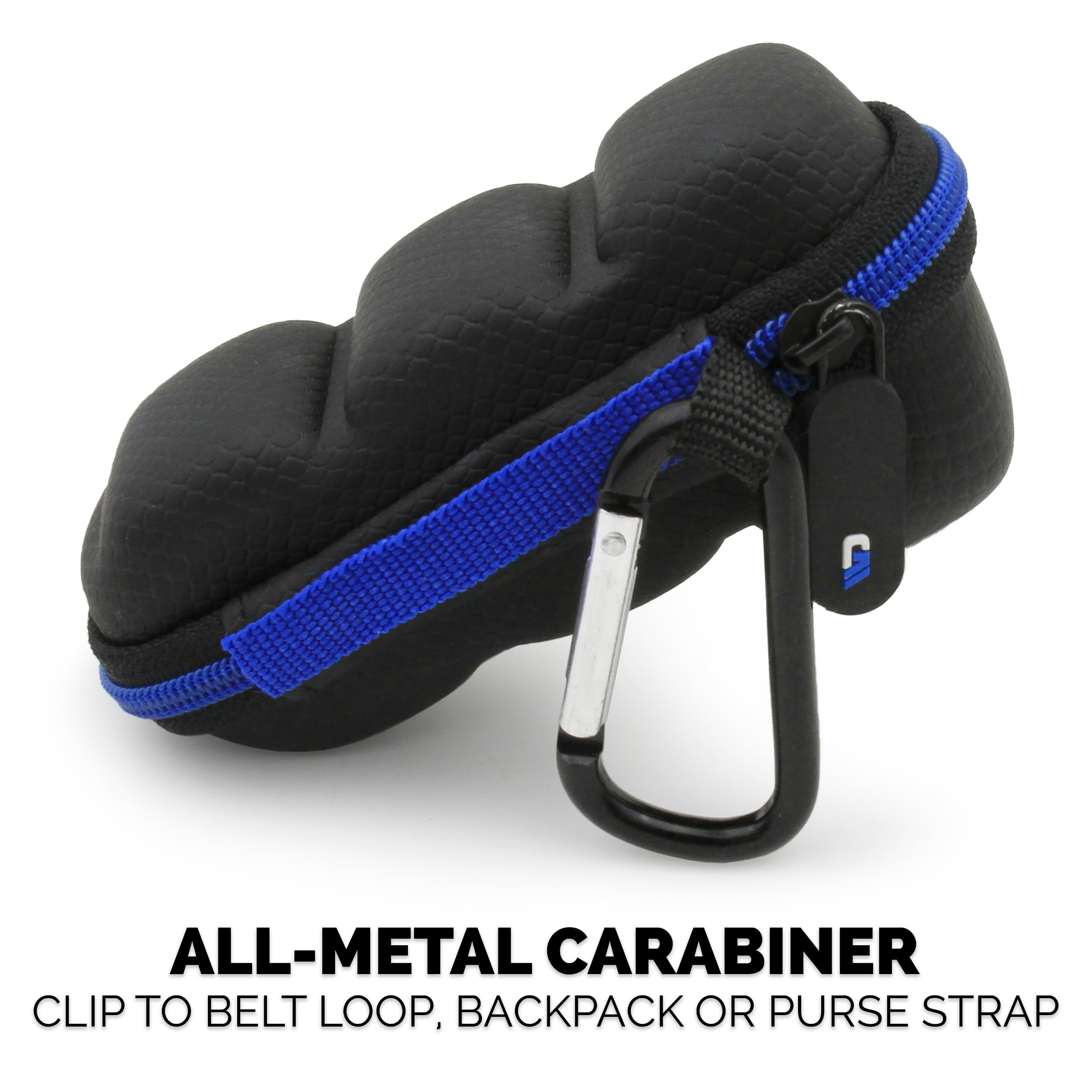 CASEMATIX Asthma Inhaler Travel Case with Lanyard and Clip-on Keychain Carabiner, Includes Inhaler Holder Case Only, Black