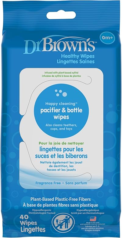 Dr. Brown's Pacifier & Bottle Wipes Fragrance Free 40 Wipes