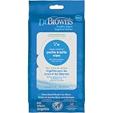 Dr. Brown's Pacifier and Bottle Wipes, 40 Count | Disposable Wipes Safely Clean Bottles and Pacifiers, Hypoallergenic for Sensitive Skin